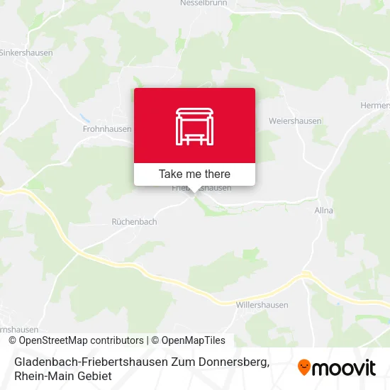 Карта Gladenbach-Friebertshausen Zum Donnersberg