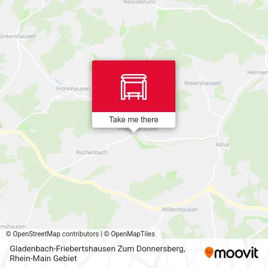 Карта Gladenbach-Friebertshausen Zum Donnersberg