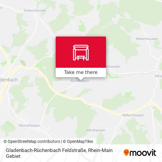 Карта Gladenbach-Rüchenbach Feldstraße