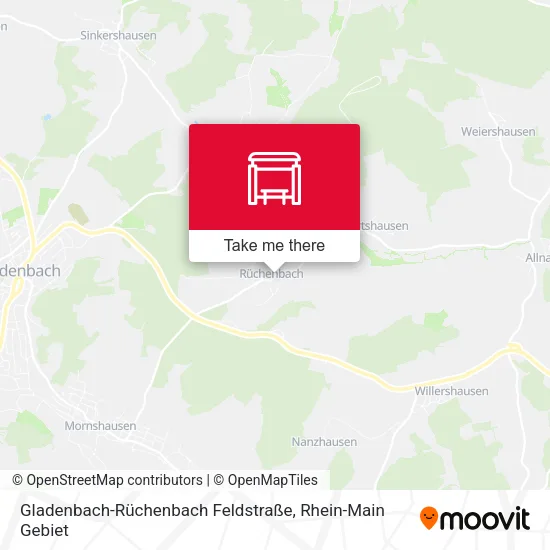 Карта Gladenbach-Rüchenbach Feldstraße