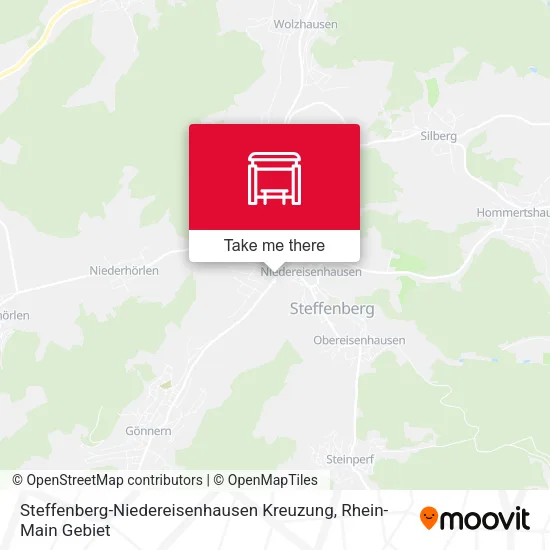 Карта Steffenberg-Niedereisenhausen Kreuzung