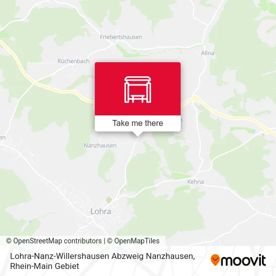 Карта Lohra-Nanz-Willershausen Abzweig Nanzhausen