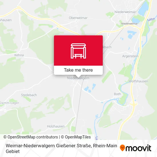 Карта Weimar-Niederwalgern Gießener Straße