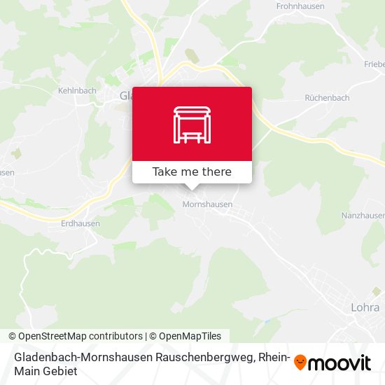 Карта Gladenbach-Mornshausen Rauschenbergweg