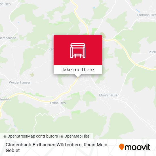 Карта Gladenbach-Erdhausen Würtenberg