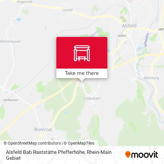 Карта Alsfeld Bab Raststätte Pfefferhöhe