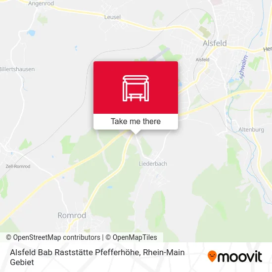 Карта Alsfeld Bab Raststätte Pfefferhöhe