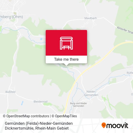Gemünden (Felda)-Nieder-Gemünden Dicknertsmühle map
