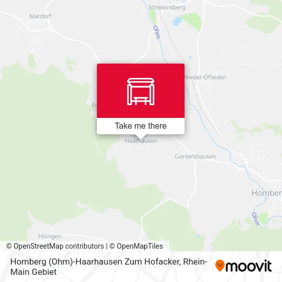 Карта Homberg (Ohm)-Haarhausen Zum Hofacker