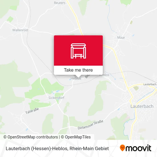 Карта Lauterbach (Hessen)-Heblos