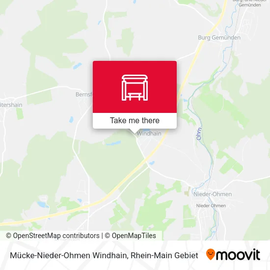 Карта Mücke-Nieder-Ohmen Windhain