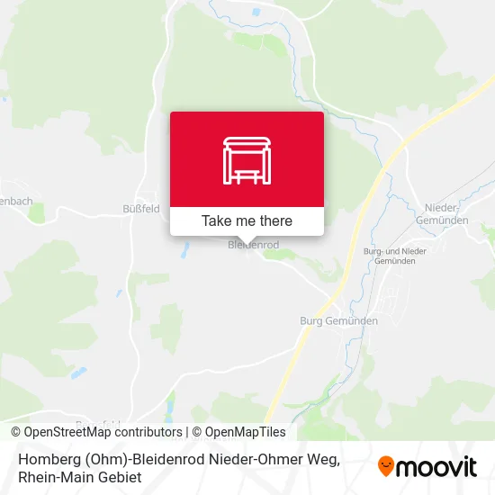 Карта Homberg (Ohm)-Bleidenrod Nieder-Ohmer Weg