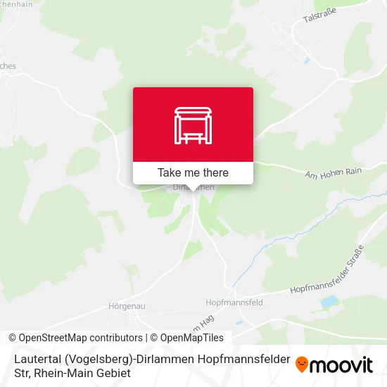 Карта Lautertal (Vogelsberg)-Dirlammen Hopfmannsfelder Str