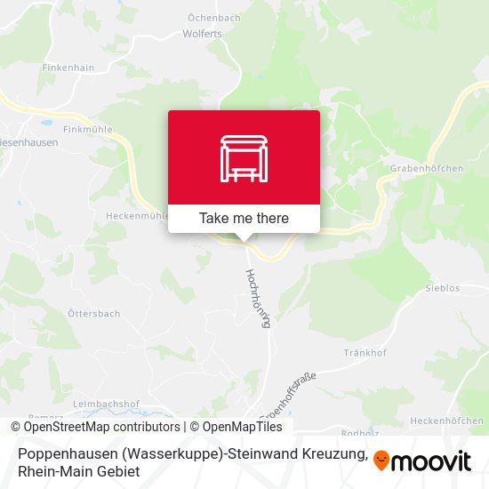 Poppenhausen (Wasserkuppe)-Steinwand Kreuzung map