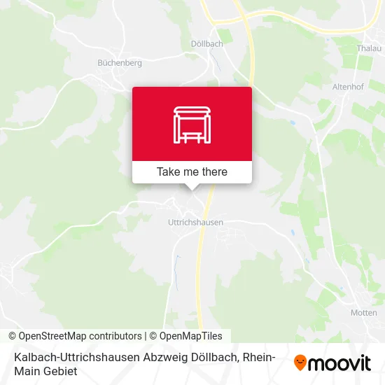 Kalbach-Uttrichshausen Abzweig Döllbach map
