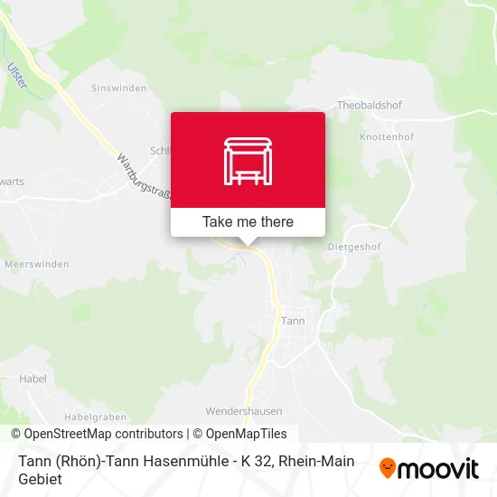 Карта Tann (Rhön)-Tann Hasenmühle - K 32