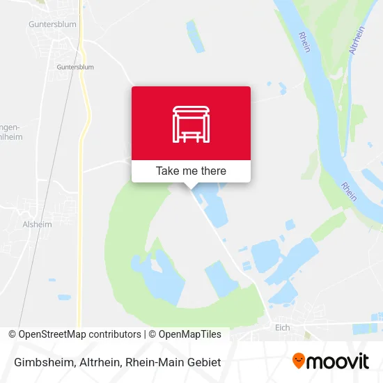 Gimbsheim, Altrhein map