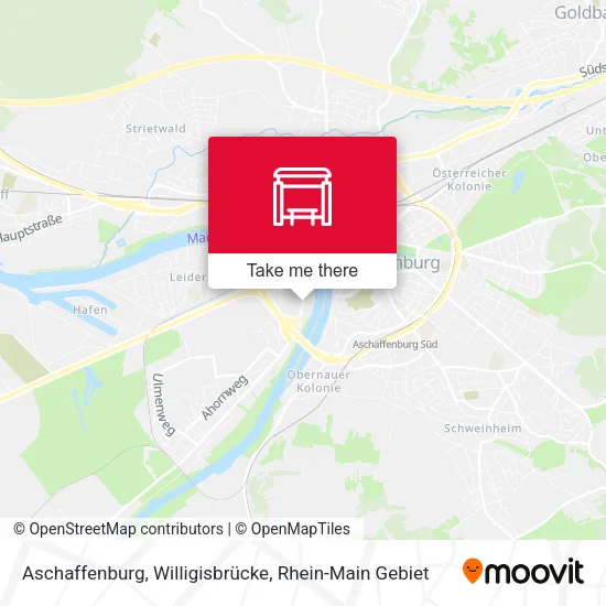 Карта Aschaffenburg, Willigisbrücke