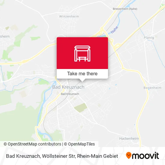 Карта Bad Kreuznach, Wöllsteiner Str