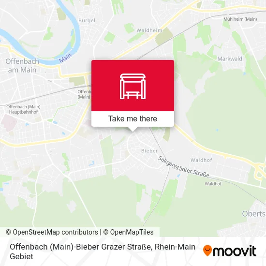 Карта Offenbach (Main)-Bieber Grazer Straße