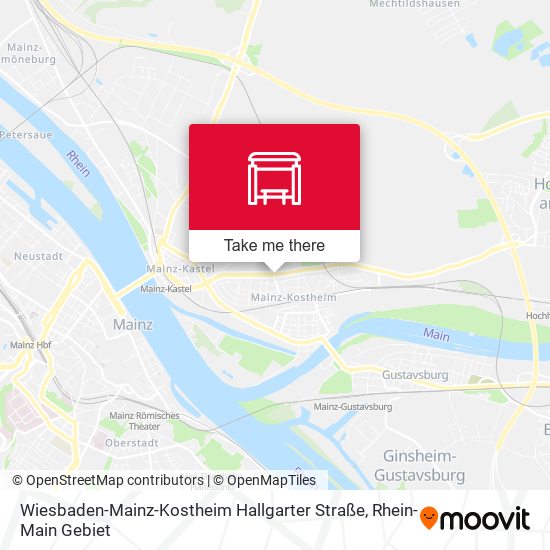 Карта Wiesbaden-Mainz-Kostheim Hallgarter Straße