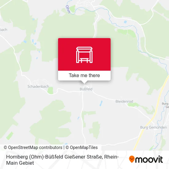 Карта Homberg (Ohm)-Büßfeld Gießener Straße