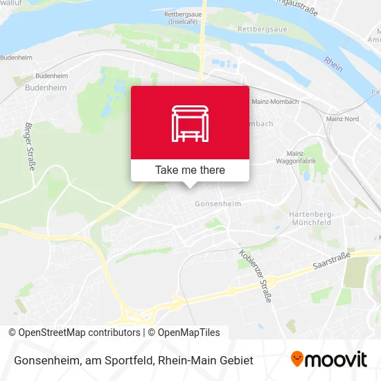 Карта Gonsenheim, am Sportfeld