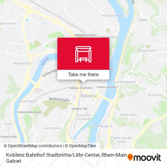 Карта Koblenz Bahnhof Stadtmitte / Löhr-Center