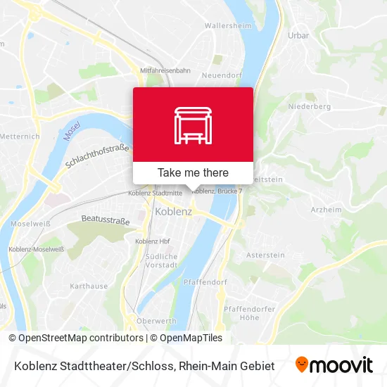 Карта Koblenz Stadttheater/Schloss