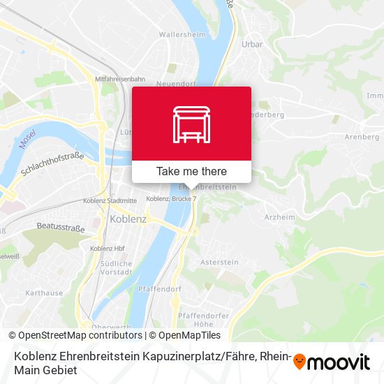 Карта Koblenz Ehrenbreitstein Kapuzinerplatz / Fähre