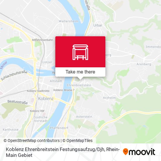 Koblenz Ehrenbreitstein Festungsaufzug / Djh map