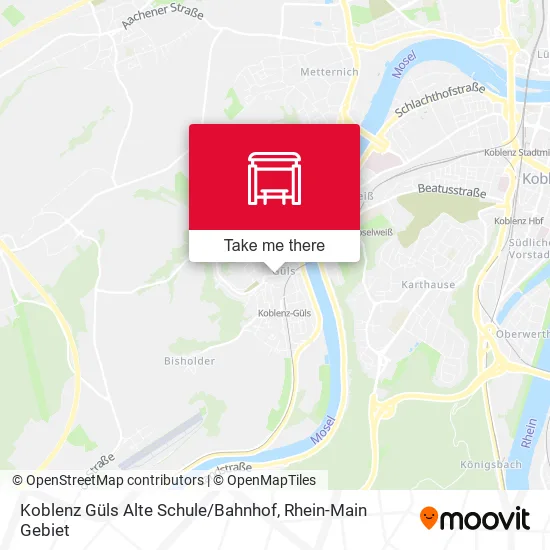 Карта Koblenz Güls Alte Schule / Bahnhof