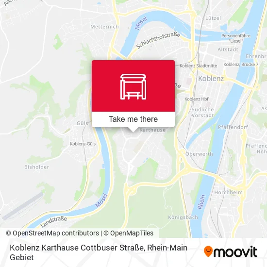 Карта Koblenz Karthause Cottbuser Straße
