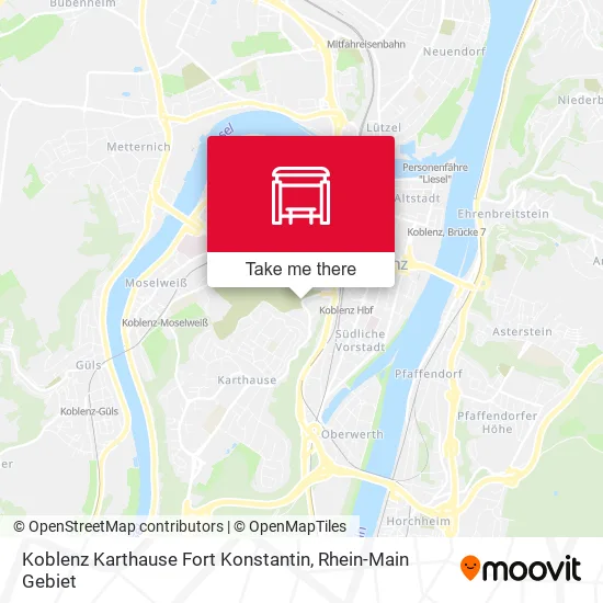 Карта Koblenz Karthause Fort Konstantin