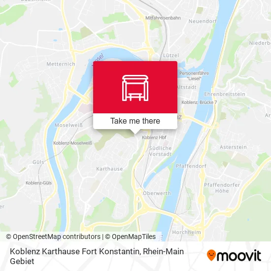 Карта Koblenz Karthause Fort Konstantin