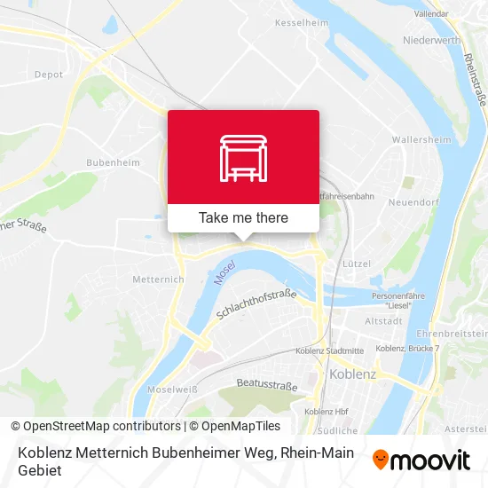 Карта Koblenz Metternich Bubenheimer Weg