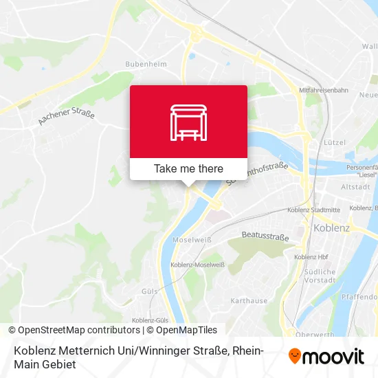 Карта Koblenz Metternich Uni / Winninger Straße