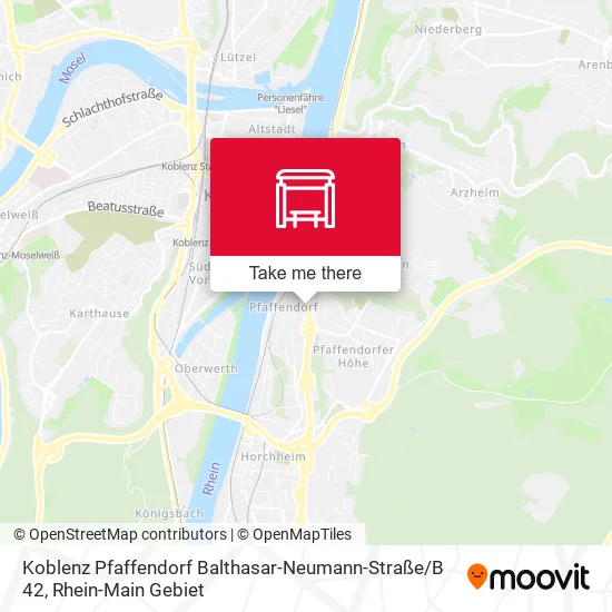Карта Koblenz Pfaffendorf Balthasar-Neumann-Straße / B 42