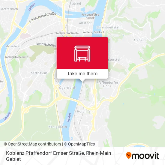 Карта Koblenz Pfaffendorf Emser Straße