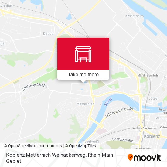 Koblenz Metternich Weinackerweg map