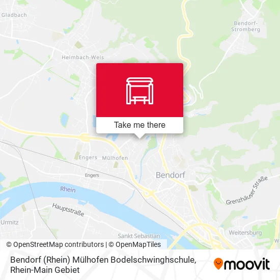 Карта Bendorf (Rhein) Mülhofen Bodelschwinghschule