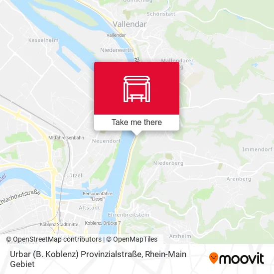 Карта Urbar (B. Koblenz) Provinzialstraße