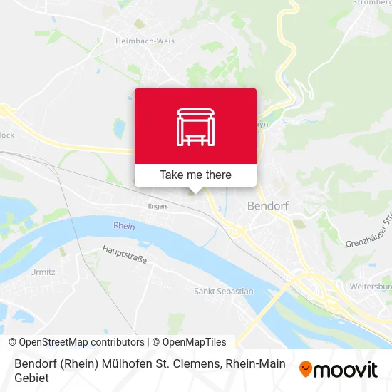 Карта Bendorf (Rhein) Mülhofen St. Clemens