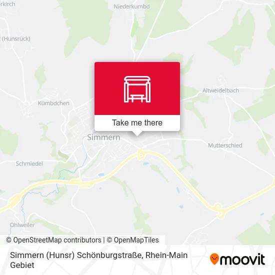 Карта Simmern (Hunsr) Schönburgstraße