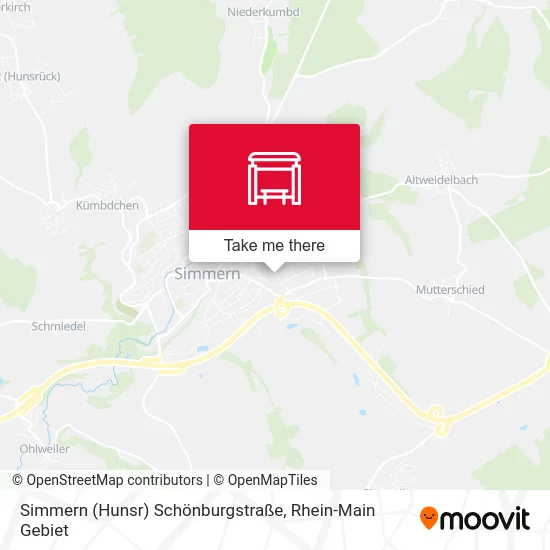 Карта Simmern (Hunsr) Schönburgstraße