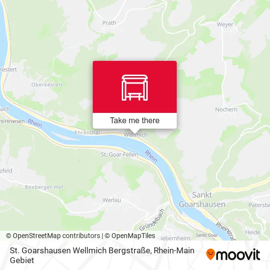 Карта St. Goarshausen Wellmich Bergstraße