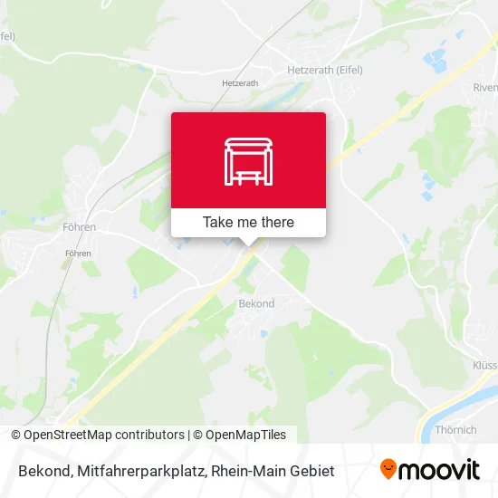 Карта Bekond, Mitfahrerparkplatz