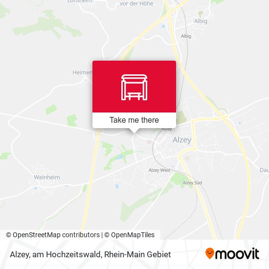 Alzey, am Hochzeitswald map