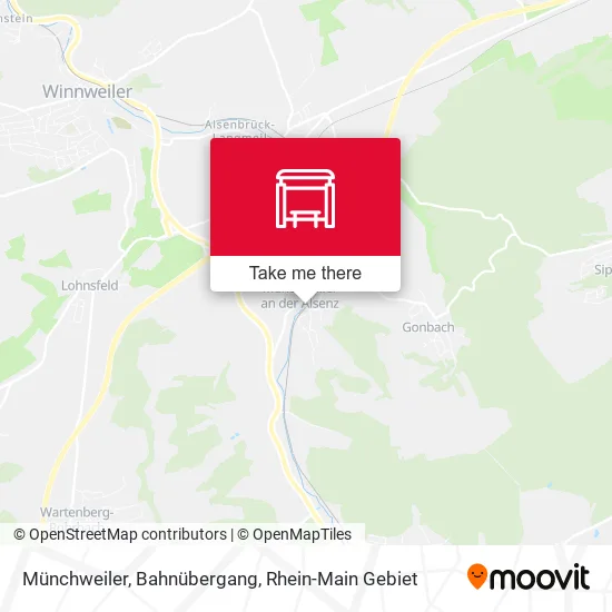 Карта Münchweiler, Bahnübergang