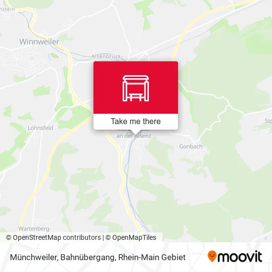 Карта Münchweiler, Bahnübergang